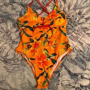 Orange womens swim suit